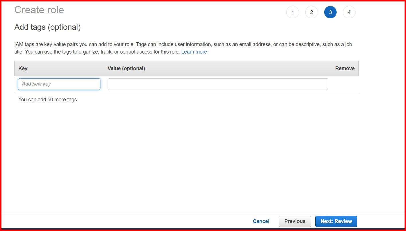 Picture showing adding the tag on the role